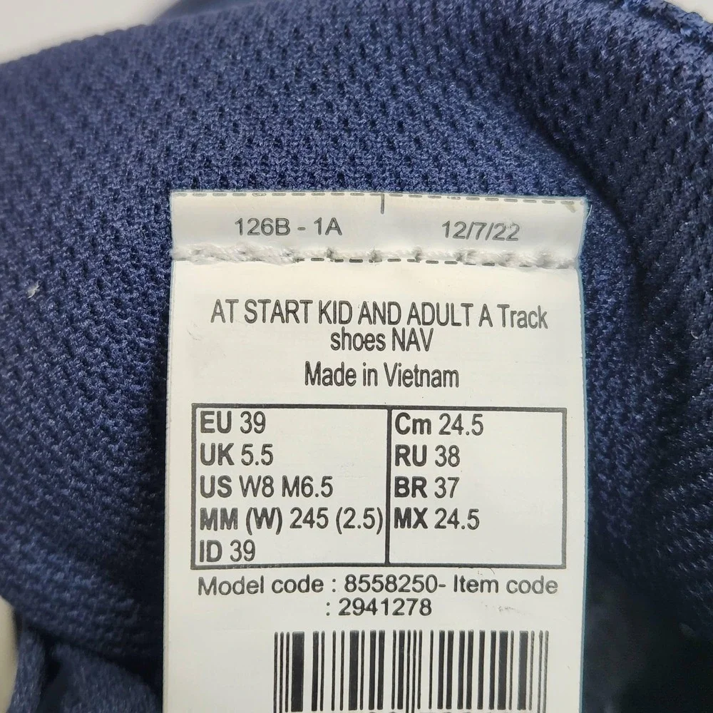 Kalenji AT Start Shoes Womens Size 8 Navy Track Spikes Racing Athletic